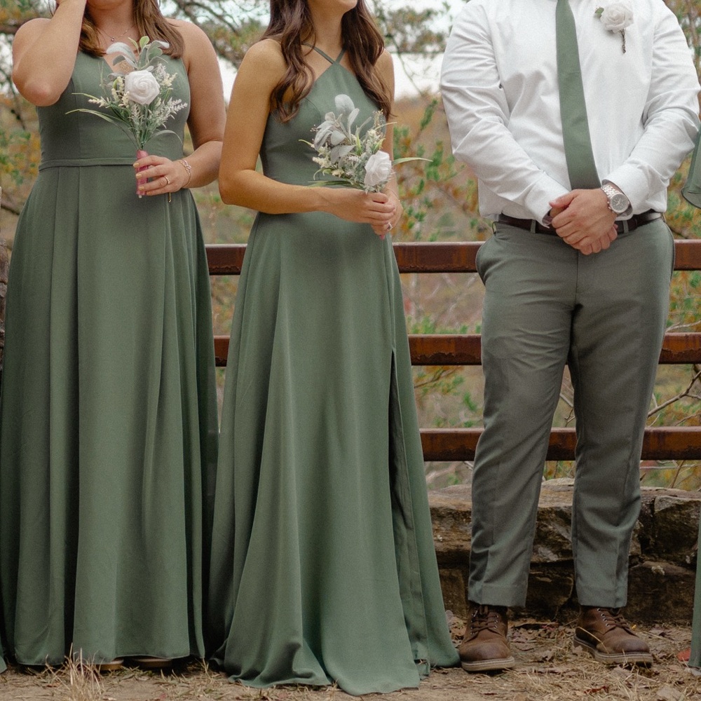 Azazie Bailey Eucalyptus Dress A2